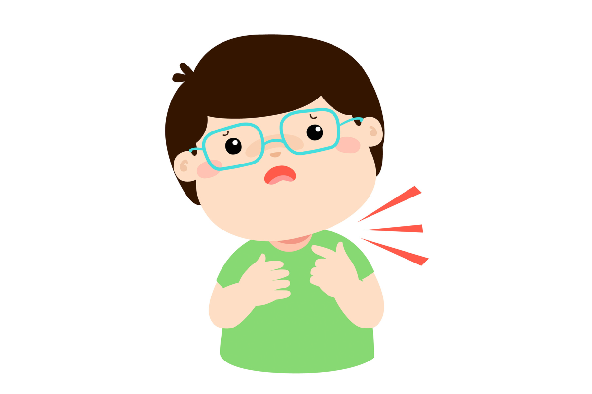 A boy with a sore throat in Texas.